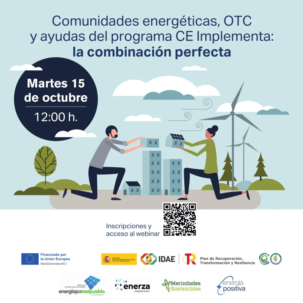 Webinar comunidades energéticas, OTC y ayudas del programa CE Implementa